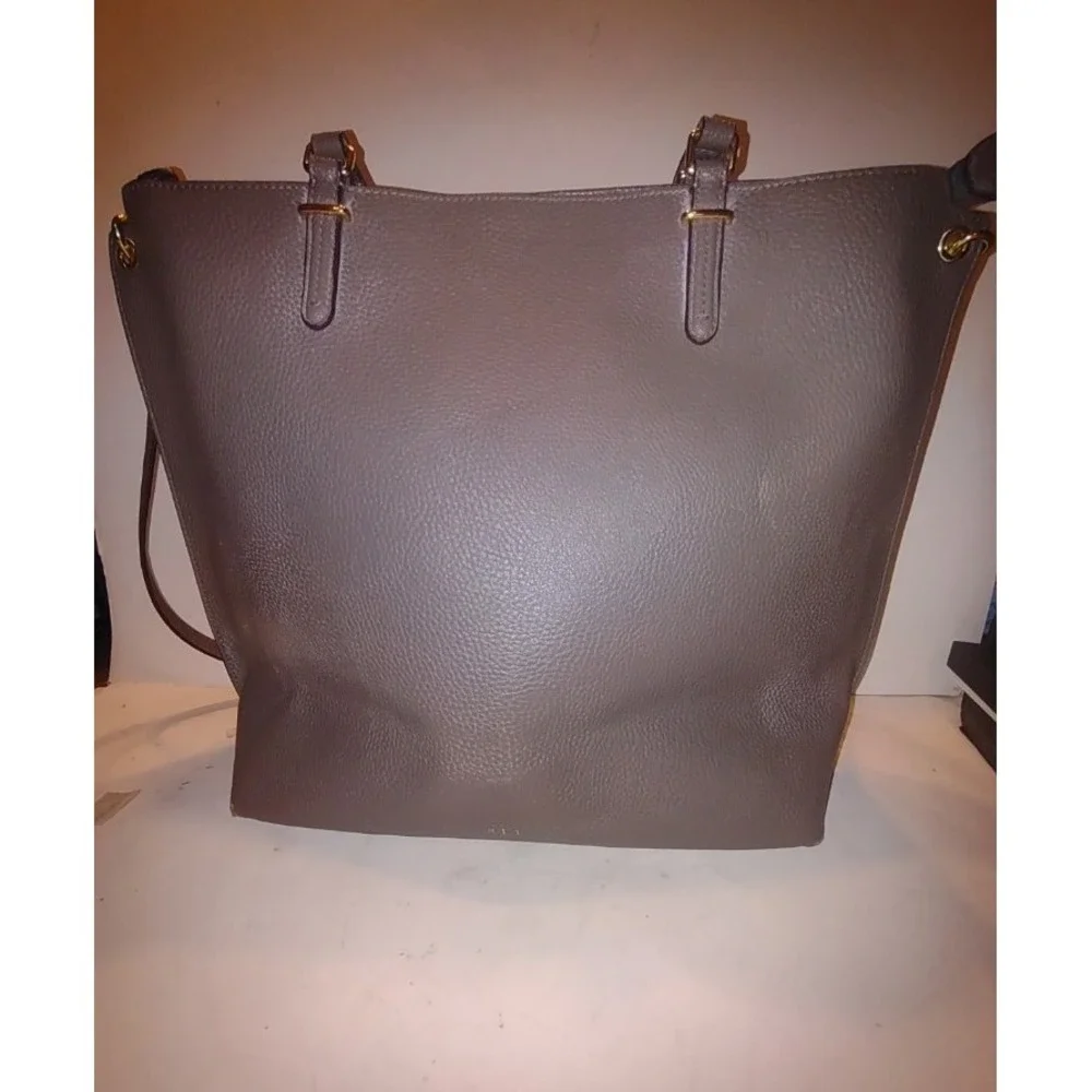 Lauren Ralph Lauren Cross Body Purse Taupe, Inside pocket, Shoulder Strap 18x13 - Picture 3 of 11